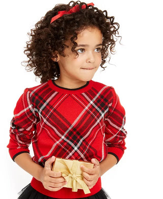 Charter Club Little Girls Plaid Family Sweater Red Size 3T REG
