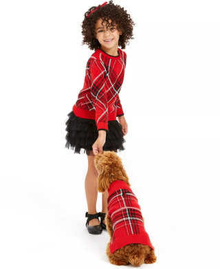 Charter Club Little Girls Plaid Family Sweater Red Size 3T REG