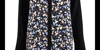 Anne Klein Women S Floral-Print Cardigan Charcoal Size Large