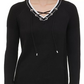Calvin Klein Women's Lace Up Sweater Black Size X-Small