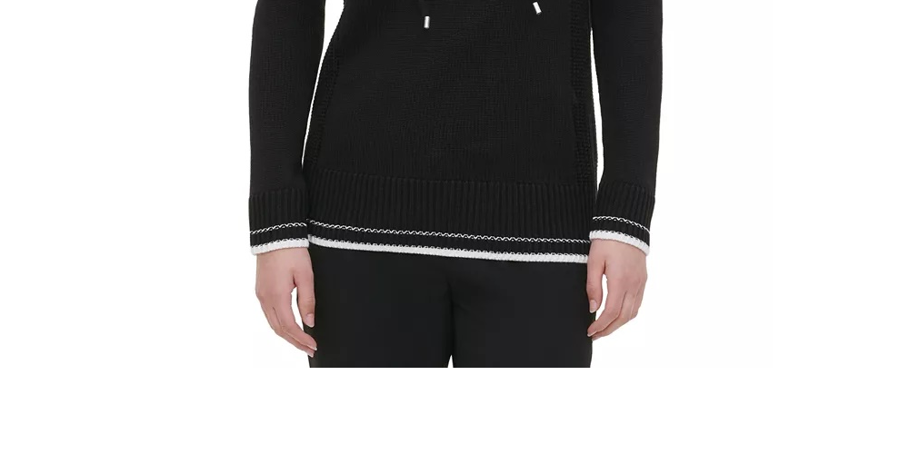 Calvin Klein Women's Lace Up Sweater Black Size X-Small