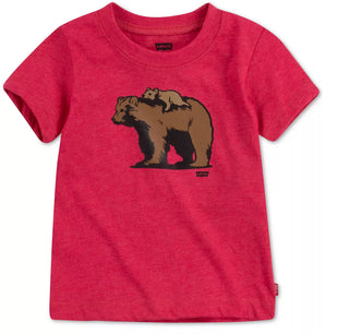 Levi's Daddy & Me Collection Baby Boys Papa Bear & Baby Bear Graphic T Shirt Red Size 12