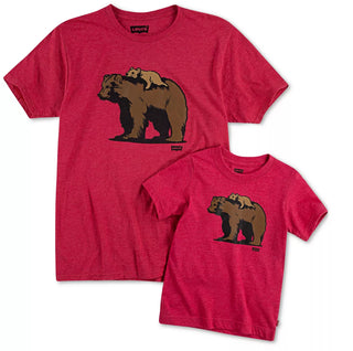 Levi's Daddy & Me Collection Baby Boys Papa Bear & Baby Bear Graphic T Shirt Red Size 12
