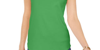 Charter Club Women's Supima Cotton Scoop Neck Tank Top Green Size X-Large