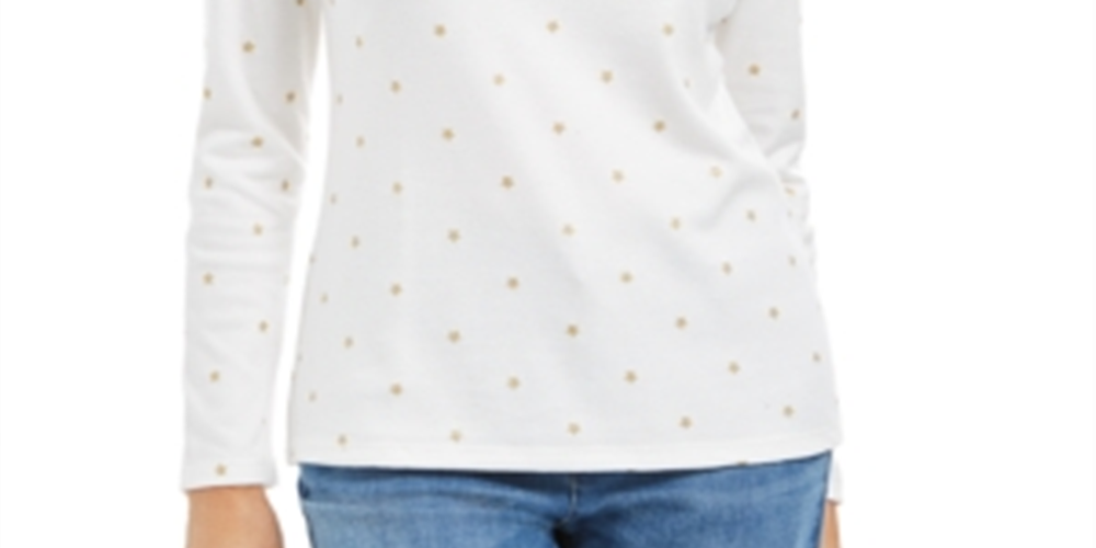 Karen Scott Women's Long Sleeve Scoop Neck Top White Size XX-Large