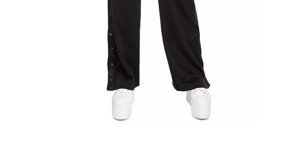 Juicy Couture Women's Side Snap Track Pants Black Size Medium