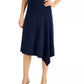 JM Collection Women's Asymmetrical Hem Knit A Line Skirt Black Size Small