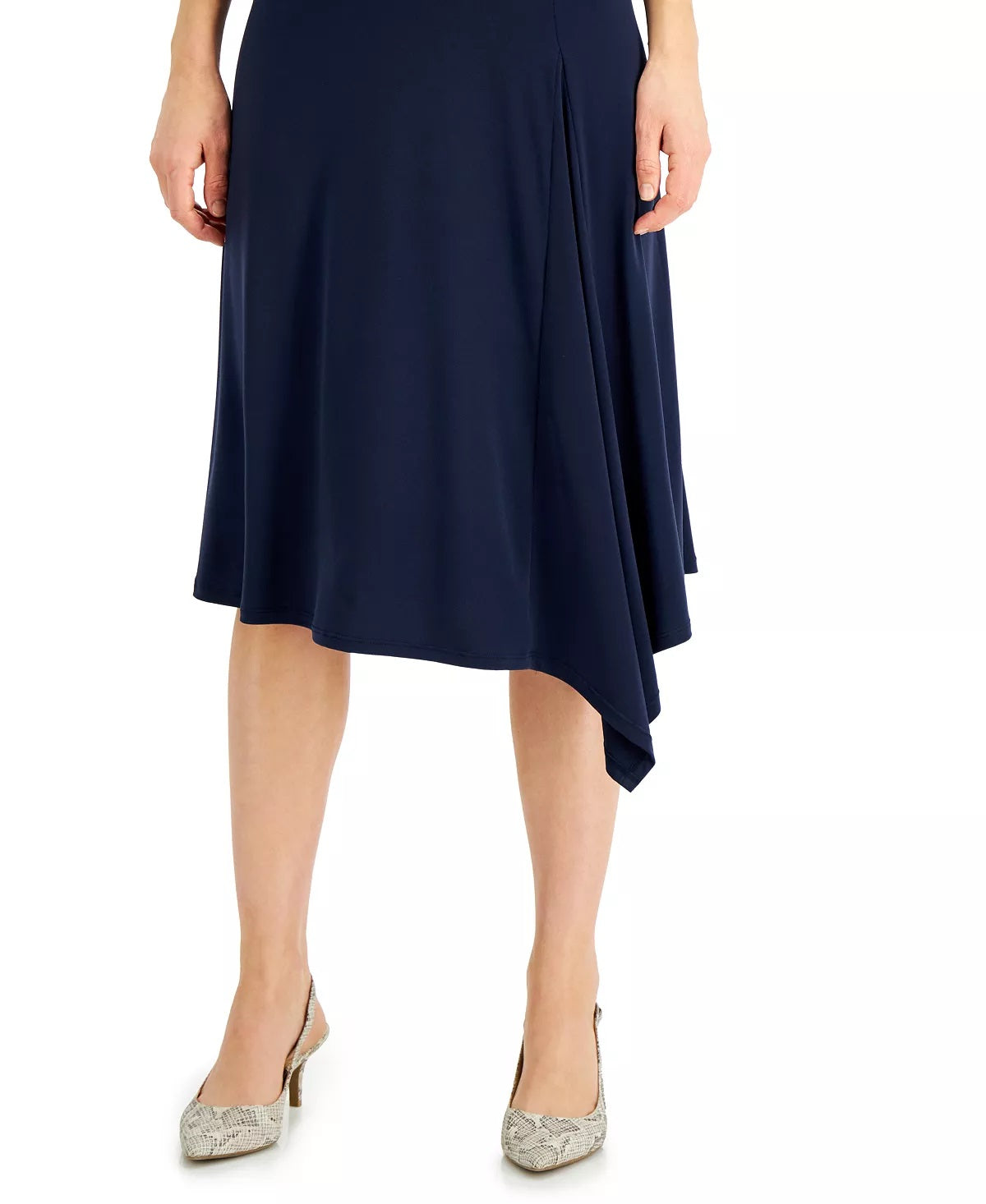 JM Collection Women's Asymmetrical Hem Knit A Line Skirt Black Size Small