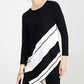 Alfani Women's Ribbed Asymmeteric Tunic Sweater Black Size Large