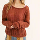 Free People Women's Long Sleeve Scoop Neck Top Brown Size Small