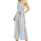 Charter Club Women's Striped Belted Jumpsuit -Gray Size 18