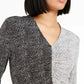Alfani Women's Printed 3/4 Sleeve V Neck T-Shirt Top Black Size Small