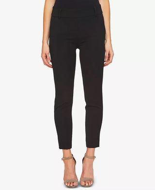 CeCe Women's Twill Straight Leg Pants Black  Size 2