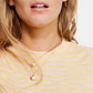 Free People Women's Striped Short Sleeve Crew Neck T-Shirt Pink  Size Large