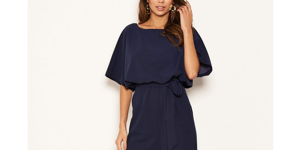 AX Paris Women's Tie Waist Culotte Jumpsuit Blue Size 13