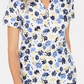 Karen Scott Women's Liberty Daisy Printed Henley Top White Size Petite Small