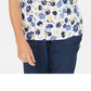 Karen Scott Women's Liberty Daisy Printed Henley Top White Size Petite Small