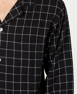 Club Room Men's Checked Flannel Pajama Set Black Size Large