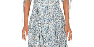 Free People Women's Floral Print Lace Up Mini Dress White Size Small