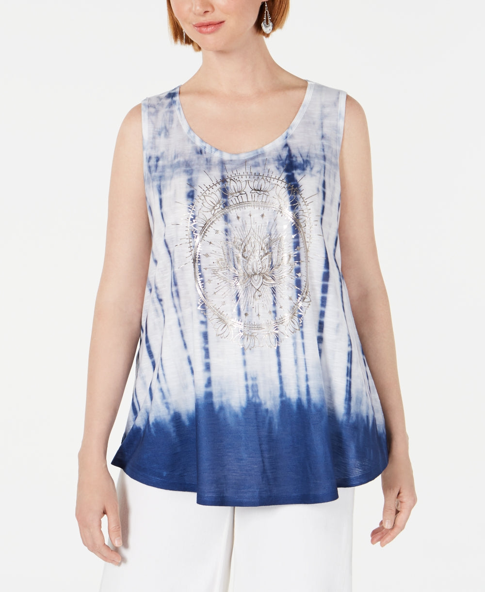 Style & Co Women's Petite Swing Tank Top Blue Size PP