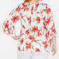 JM Collection Women's Plus Floral-Print Tie-Hem Top  White Size 0X