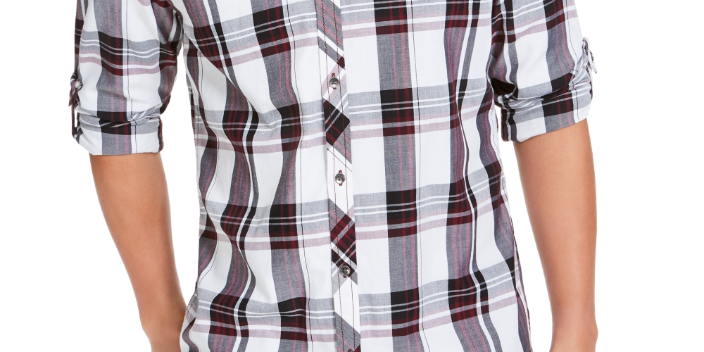 INC International Concepts Men's Marc Plaid Shirt Wine Size Small