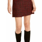 Maison Jules Women's Metallic Tweed Mini Skirt Red Size 2
