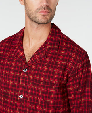 Club Room Men's Plaid Flannel Pajamas Red Size Large