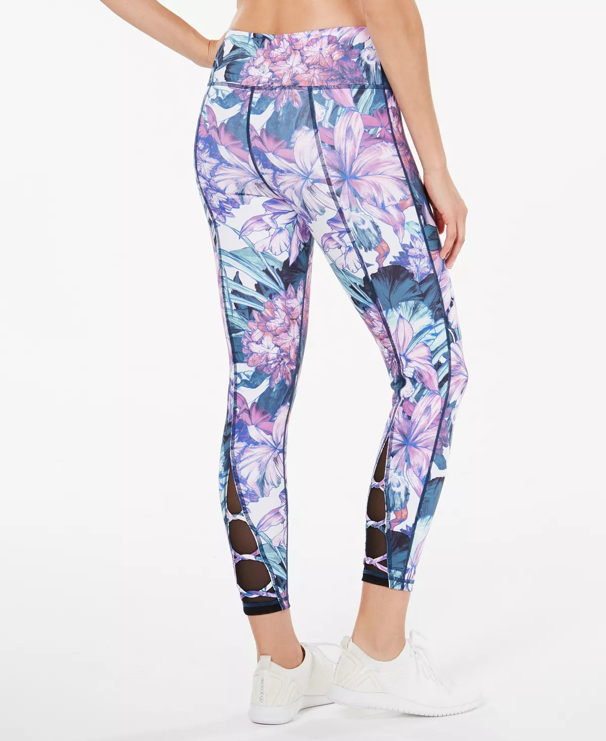 Ideology Women's Floral Printed Leggings Multi L Pink Size Large