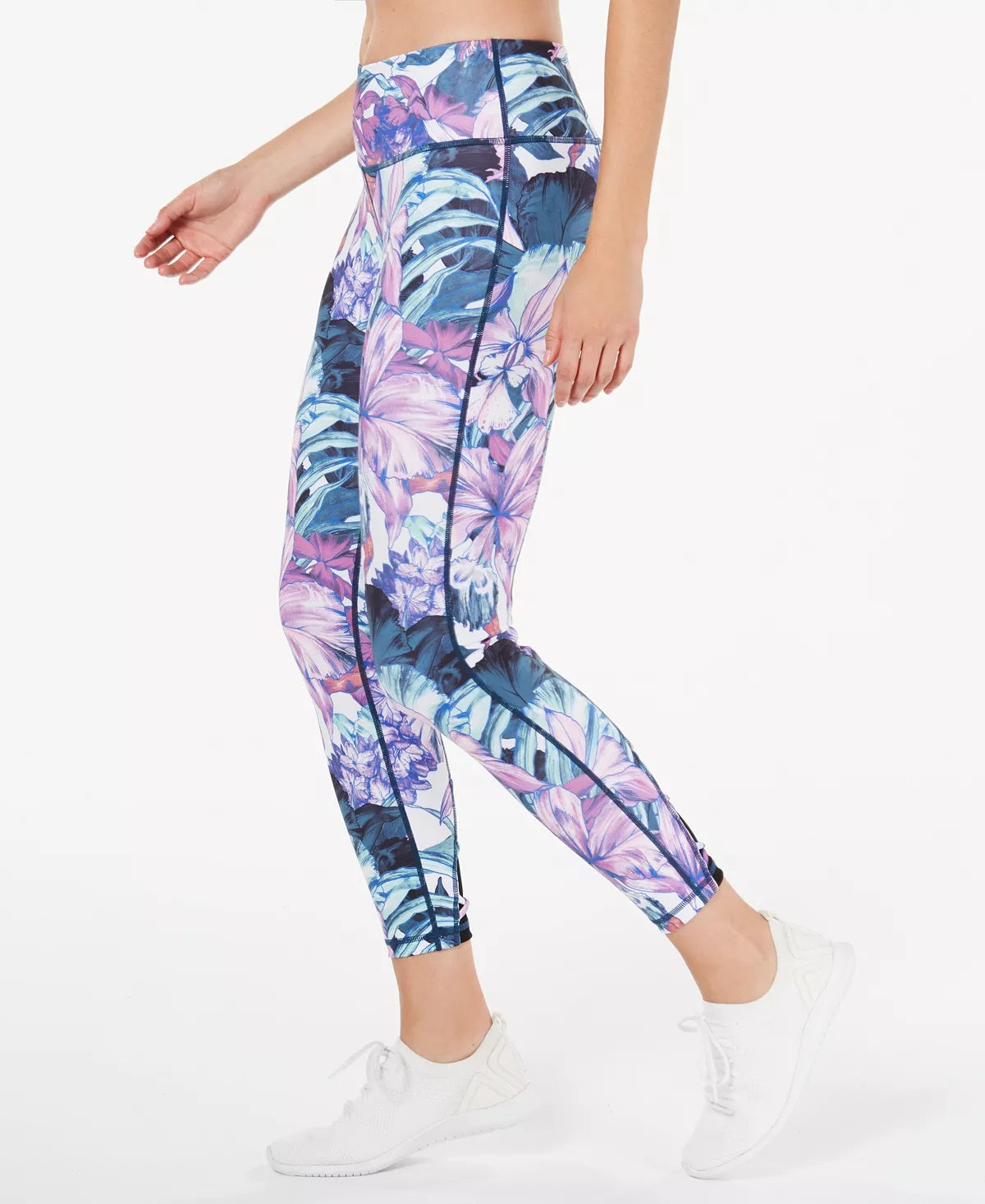 Ideology Women's Floral Printed Leggings Multi L Pink Size Large