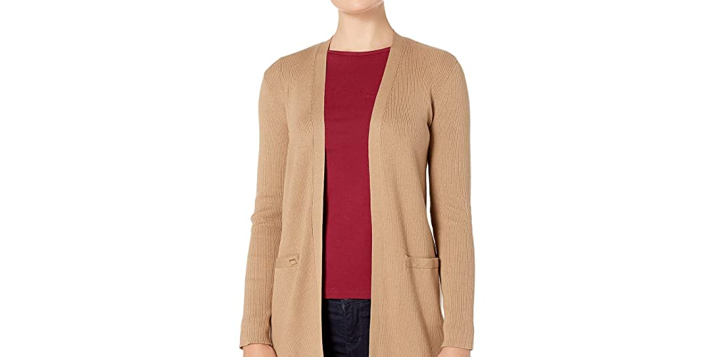 Ralph Lauren Women's Ribbed Long Cardigan Sweater Beige Size X-Large