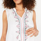 Style & Co Women's Embroidered Dress White Size PP