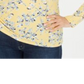 Karen Scott Women's Printed Long Sleeve Top Yellow Size S