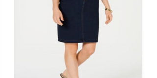 Charter Club Women's Denim Tummy Control Skirt Blue Size 14