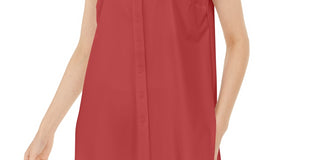 Alfani Women's Button-Down Sleeveless Button-Down Top Red Size Large