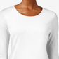 Charter Club Women's Pima Cotton Long-Sleeve Top White Size X-Large