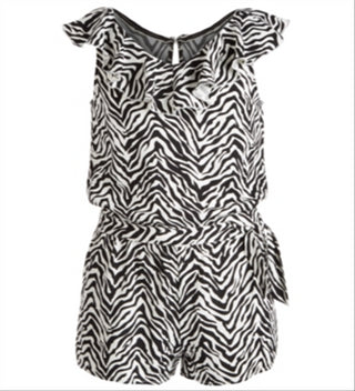 Epic Threads Big Girl's Zebra Print Wrap Romper White Size XL