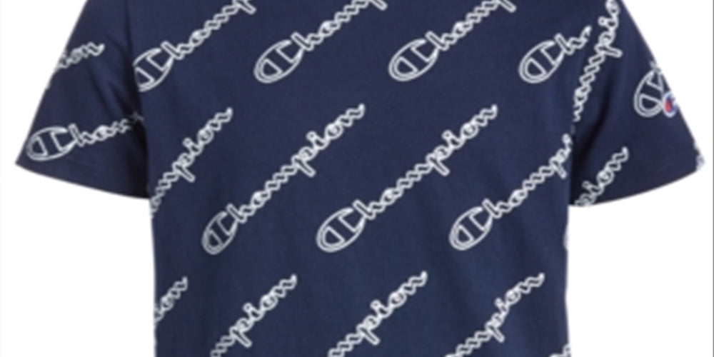 Champion Little Boy's Open Script Short Sleeve Tee Navy Size 7