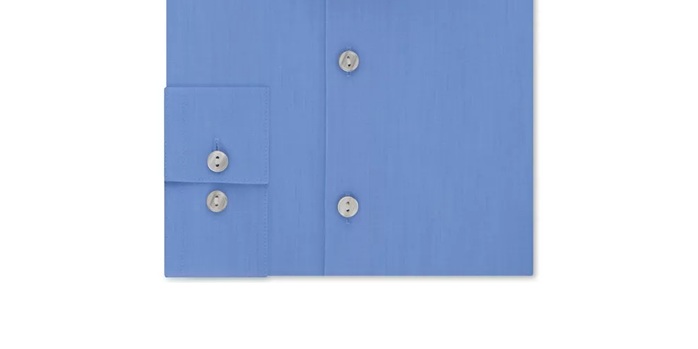 Kenneth Cole Reaction Men's Slim Fit All Day Flex Performance Stretch Solid Dress Shirt Blue Size 15X3X35