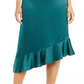 Alfani Women's Asymmetrical Ruffle Hem Skirt Green Size 4