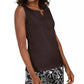 Karen Scott Women's Embellished Keyhole Tank Brown  Size Large