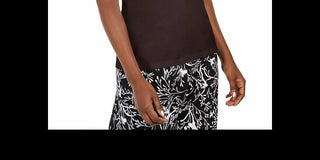 Karen Scott Women's Embellished Keyhole Tank Brown  Size Large