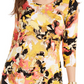 JM Collection Women's Printed 3/4 Sleeve Scoop Neck Top Yellow Size -XL