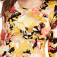 JM Collection Women's Printed 3/4 Sleeve Scoop Neck Top Yellow Size -XL