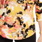 JM Collection Women's Printed 3/4 Sleeve Scoop Neck Top Yellow Size -XL