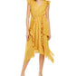 INC International Concepts Women's Petite Burnout-Print Midi Dress Yellow Size Small