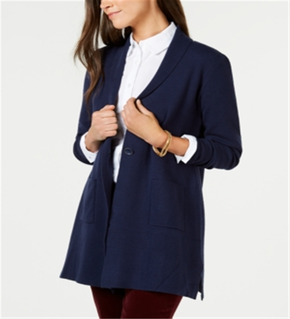 Charter Club Women's Blazer Sweater Blue Size XS