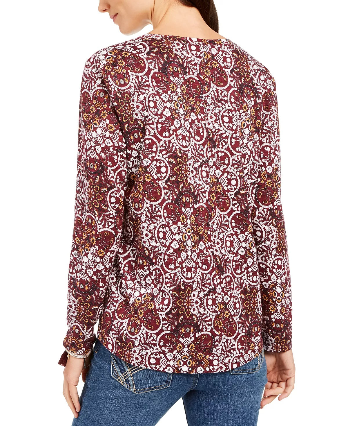 Style & Co Women's Printed Top Purple Size X-Small