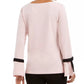 Charter Club Women's Petite Tie-Detail Crepe Top Pink Size PL