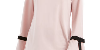 Charter Club Women's Petite Tie-Detail Crepe Top Pink Size PL